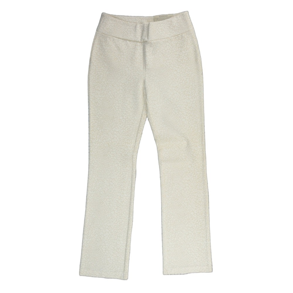New Soft Surroundings Pants Women's Size‎ Small Cream Leopard Pull On Bootcut